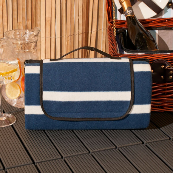 Foldable Picnic Blanket, Navy And White Stripe - 130 x 150

Cm