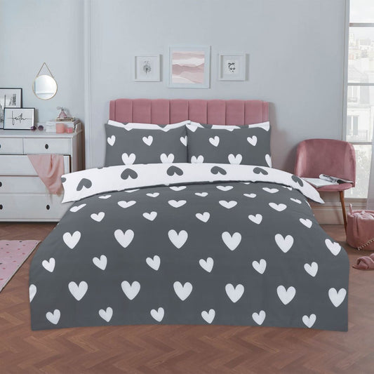 Heart Print Duvet Cover Set