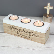 Load image into Gallery viewer, Personalised In Loving Memory Triple Tea Light Box