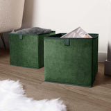 Matt Velvet Cube Storage Boxes - 2 Pack