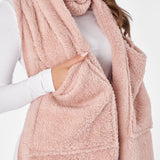 Teddy Fleece Pocket Scarf