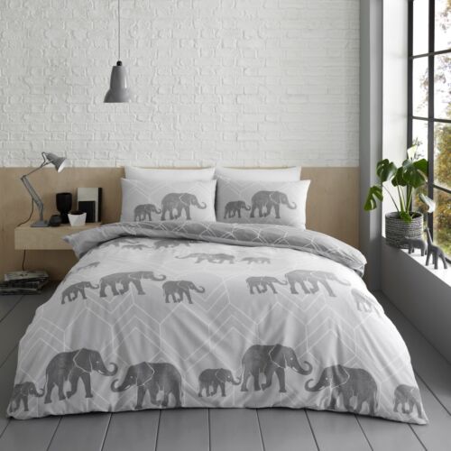 Reversible Elephant Print Duvet Set