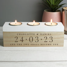 Load image into Gallery viewer, Personalised Large Date Triple Tea Light Box