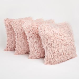 Set of 4 Faux Mongolian Fur Cushion Covers