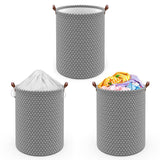 Freestanding Laundry Basket Storage Sorter with Drawstring Lid