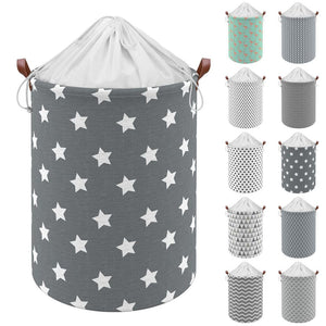 Freestanding Laundry Basket Storage Sorter with Drawstring Lid